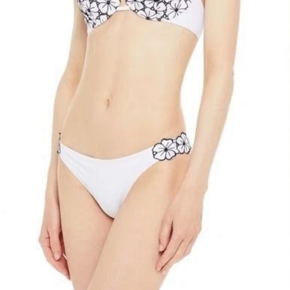 Black and White Floral Bikini bottoms